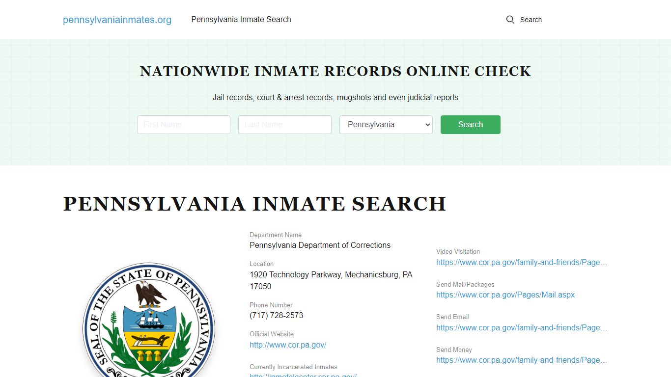Pennsylvania Offender Lookup - PA DOC Inmates